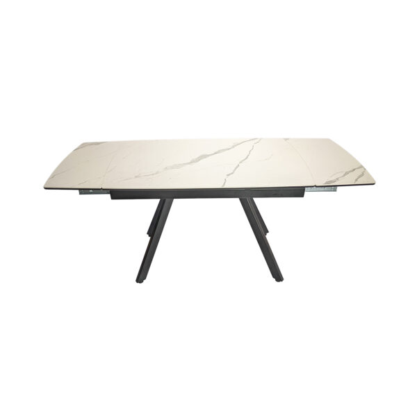 Раздвижной стол белый Impero Gres из керамогранита 120 см + 64 см