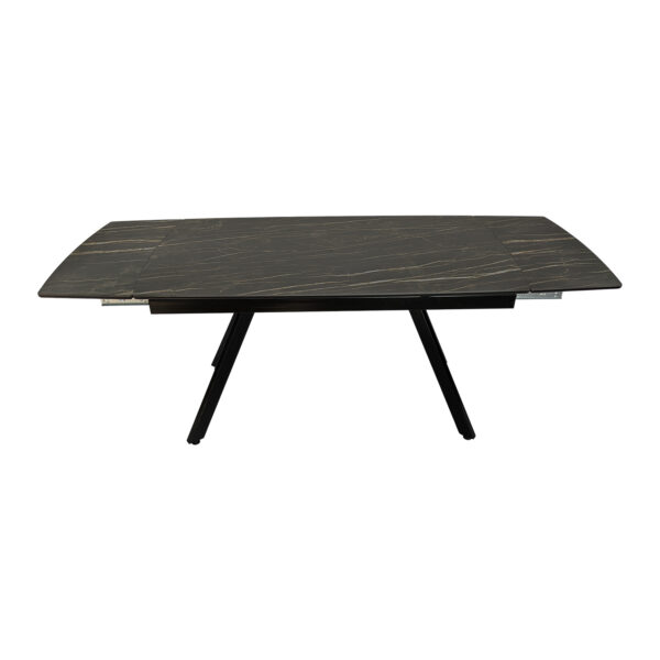 Раздвижной кухонный стол цвета черный мрамор 140 см - Impero Gres